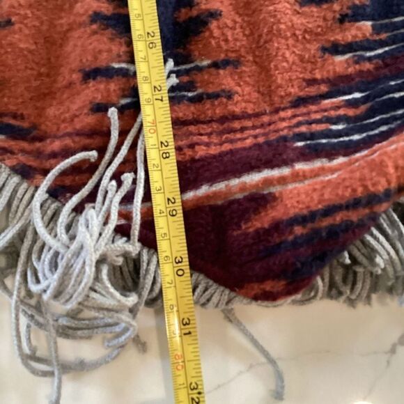 Lucky Brand Open Front Cardigan Sweater Sz M Aztec Southwestern Fringe - Picture 9 of 9